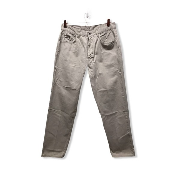 Calvin Klein | Cream Button Up High Rise CK Khakis - Picture 1 of 7